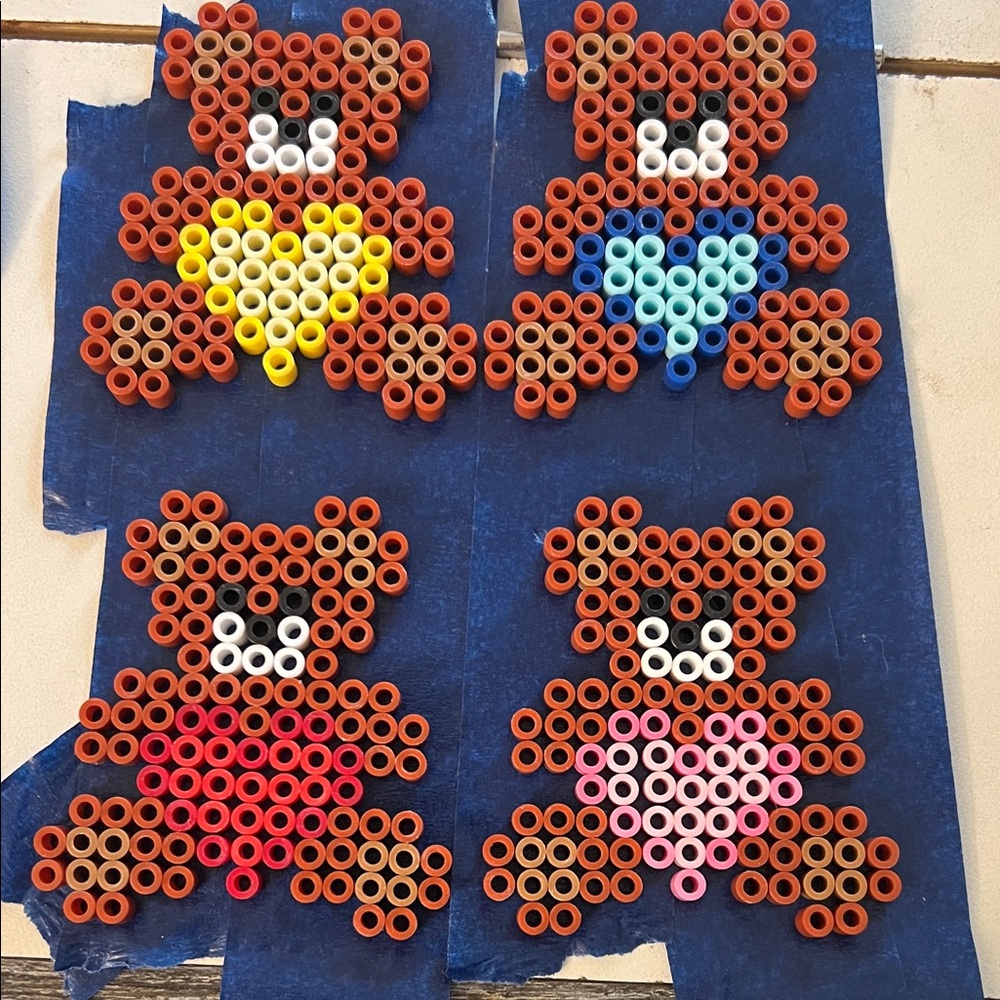 Colorful perler Bead Bear art